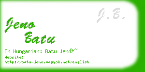 jeno batu business card